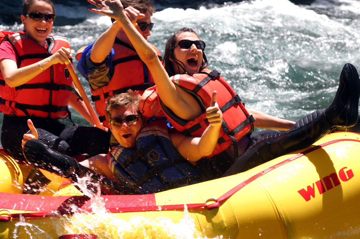 Group whitewater rafting trip in Oregon with High Country Expeditions on the McKenzie River